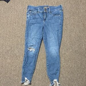 Torrid Blue Distressed Skinny Jeans